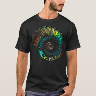 T-shirt Motif Opalescent Vecteur Fossile Ammonite
