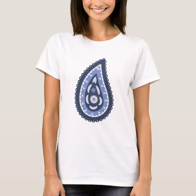 T-shirt Motif Paisley Bleu (Devant)