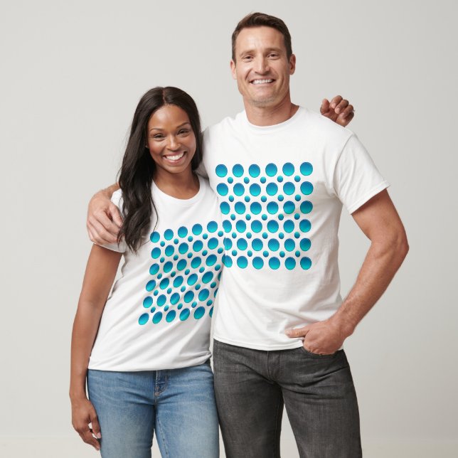 T-shirt motif pois bleu (Unisexe)