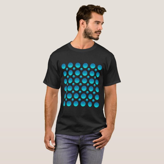 T-shirt motif pois bleu (Devant entier)