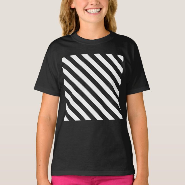 T-shirt Motif Rayures Diagonales Uni  (Devant)