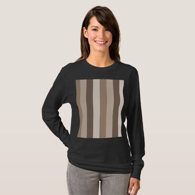 T-shirt Motif rayures tons terre neutres Design  (Devant entier)