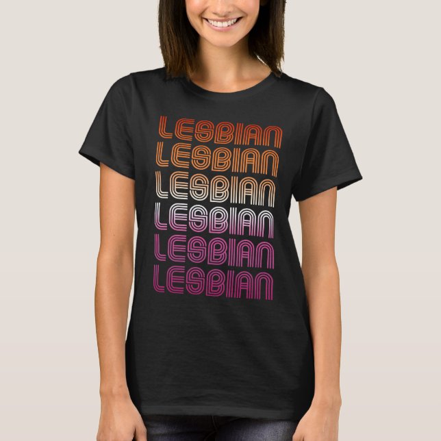 T-SHIRT MOTIF RÉTRO DE FIERTE LESBIENNE (Devant)