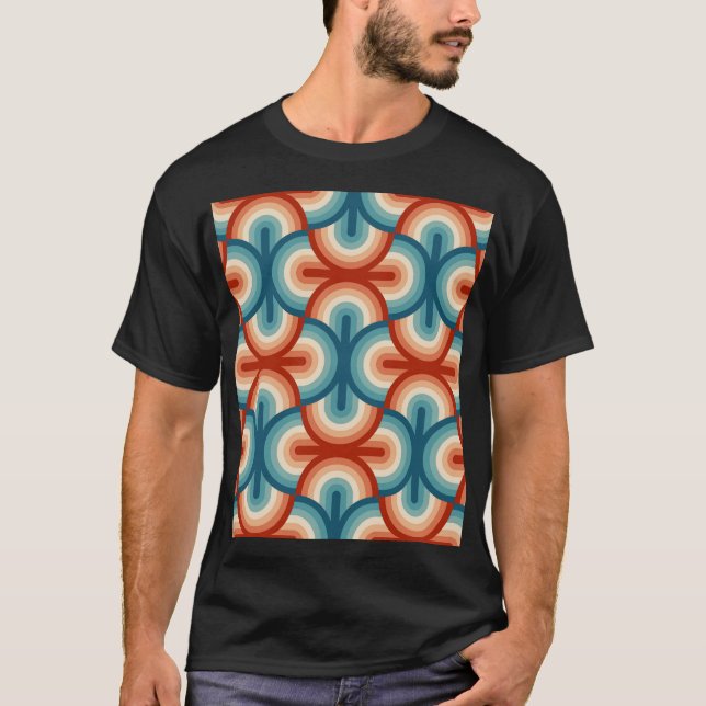 T-shirt Motif Retro Summer Rainbow Stripes (Devant)