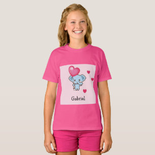 T-shirt Motif rose éléphant mignon