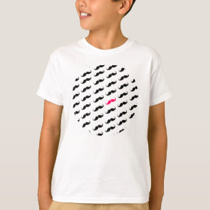 T-shirt Motif rose et noir Girly drôle de moustache