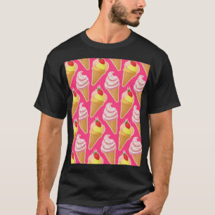 T-shirt Motif rose Kawaii avec crème glacée aux fraises