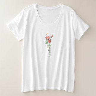 T-shirt motif rose personnalisé