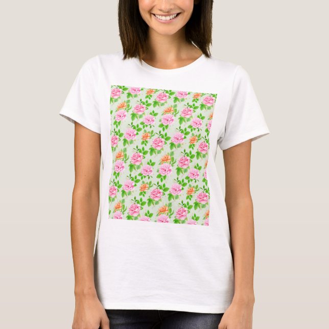 T-shirt Motif Roses Roses Fleurs (Devant)