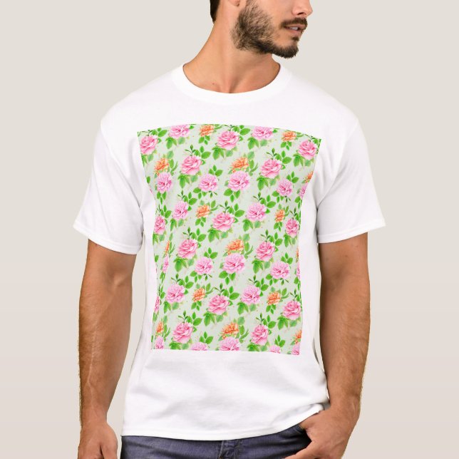 T-shirt Motif Roses Roses Fleurs (Devant)