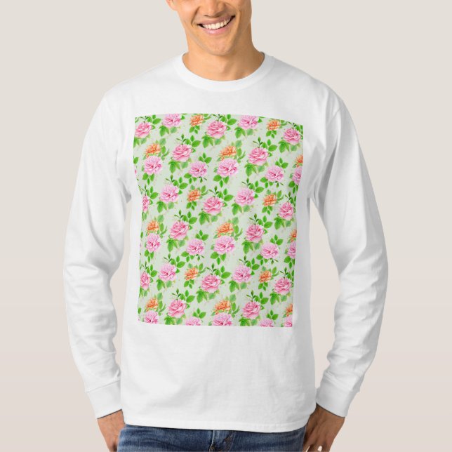 T-shirt Motif Roses Roses Fleurs (Devant)