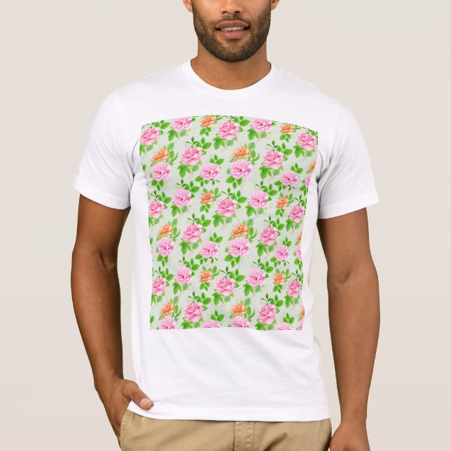 T-shirt Motif Roses Roses Fonce-23670 (Devant)