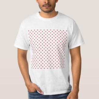 T-shirt Motif rouge de coeurs sur un fond blanc