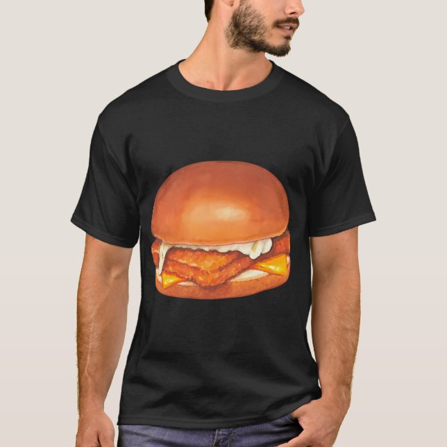 T-shirt Motif Sandwich au Poisson - Jaune (Devant)