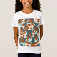 Motif sans couture avec filles noires et blanches