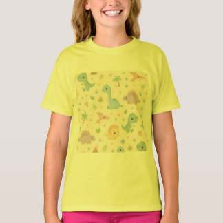 T-shirt Motif sans couture de dinosaure bébé mignon pastel