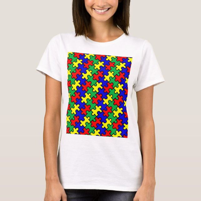 T-shirt Motif sans couture de puzzle (Devant)