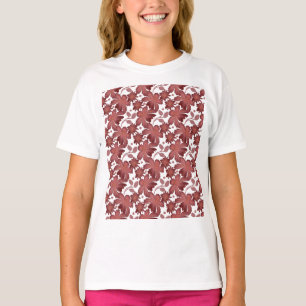 T-shirt Motif sans couture floral rouille Élégant vintag