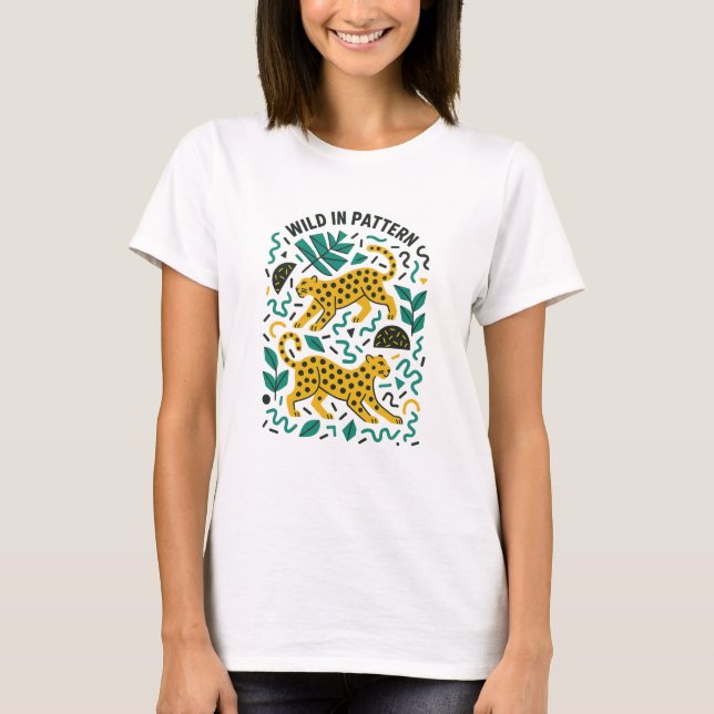 T-Shirt Motif Sauvage Léopards Jumeaux (Devant)