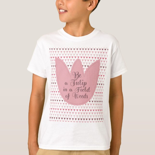 T-shirt Motif simple de tulipe rose (Devant)