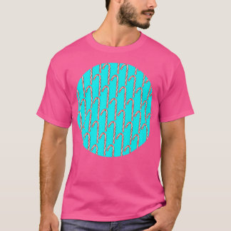 T-shirt Motif sucre de canne sur Arrière - plan Turquoise 