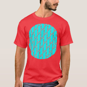 T-shirt Motif sucre de canne sur Arrière - plan Turquoise