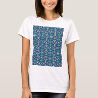 Motif symétrique de motifs bleus sur un textile