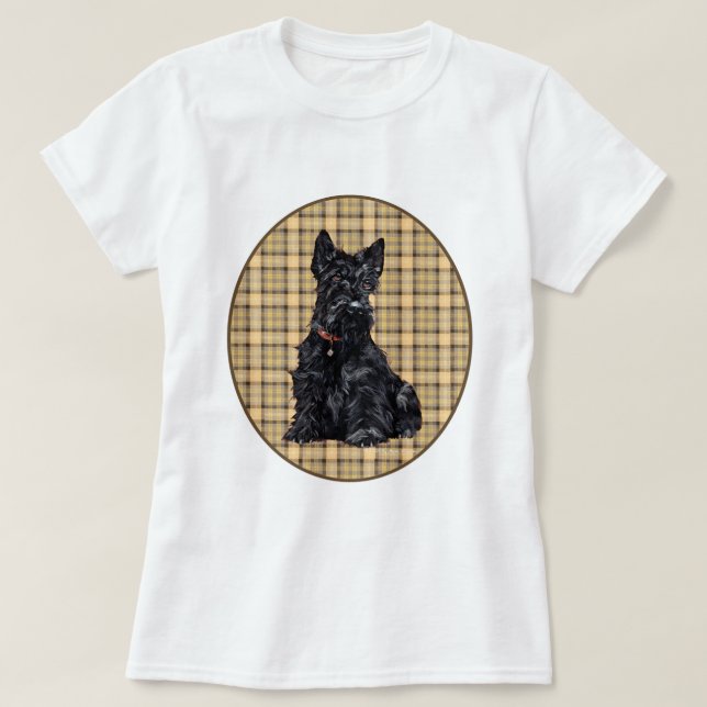 T-shirt Motif Tartan Terrier Écossais (Design devant)