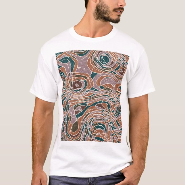 T-shirt Motif topographique Abstrait (Devant)