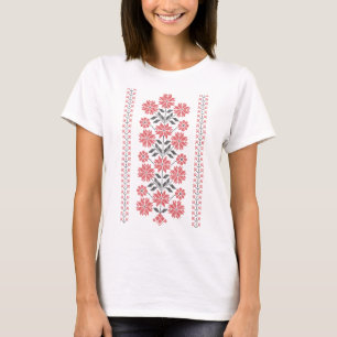 T-shirt Motif traditionnel Tatreez Broderie Fleurs