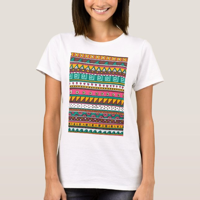 T-shirt Motif tribal coloré (Devant)