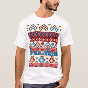 T-shirt Motif tribal coloré tiré à la main