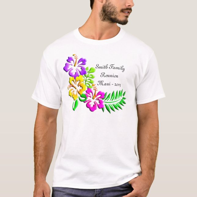 T-shirt Motif tropical de ketmie (Devant)