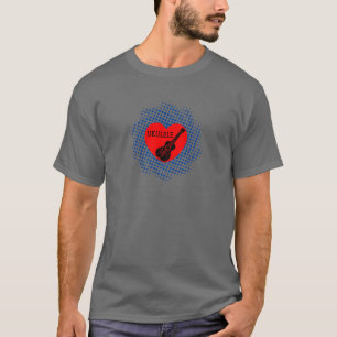 T-shirt Motif Ukulele Love Blue Dot