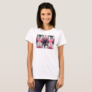 T-shirt Motif Verger Aigle Gris Rose Atomique