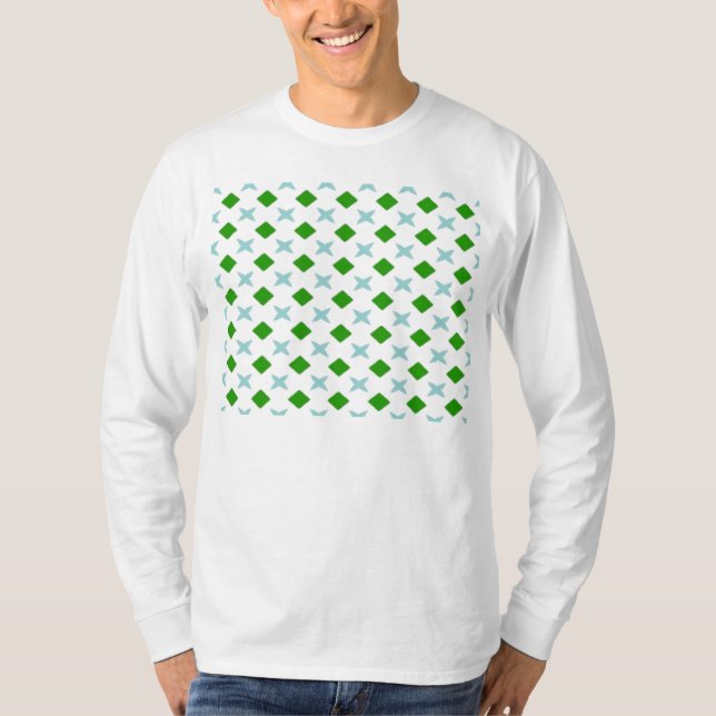 T-shirt motif vert de croix et de diamant (Devant)