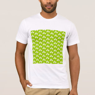 T-shirt Motif vert et blanc des oiseaux