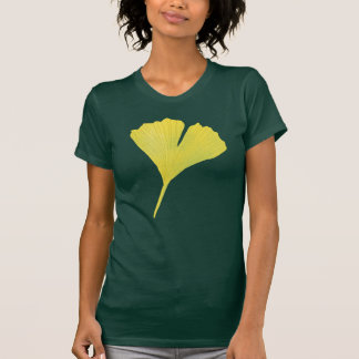 T-shirt Motif vert Ginkgo Leaf - Printemps Botanique