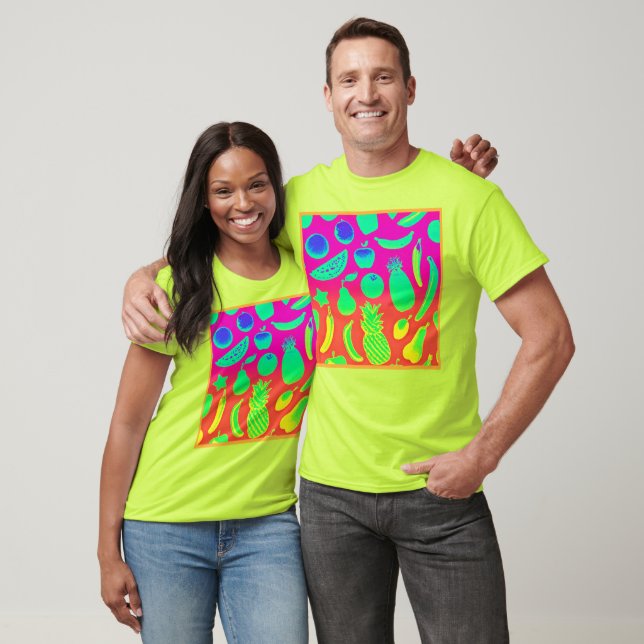 T-shirt Motif vibrant de fruits de néon (Unisexe)