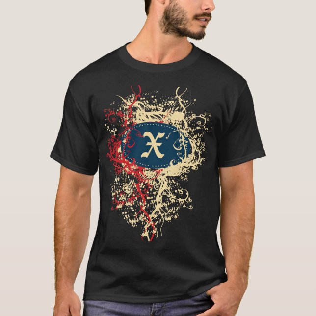 T-shirt Motif vintage avec Monogram X (Devant)