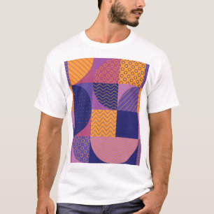 T-shirt Motif Vintage géométrique multicolore Abstrait