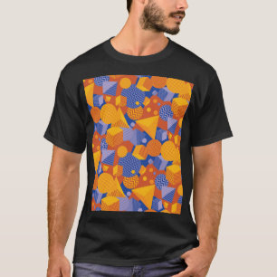 T-shirt Motif violet orange géométrique amusant