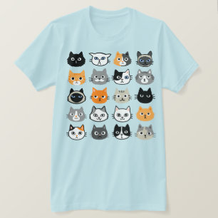 T-shirt Motif Visages de chat   Cool Kitty Cat Lover