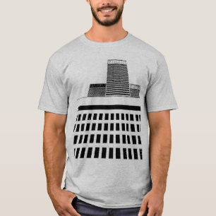 T-shirt Motif Windows en bloc tour en noir et blanc