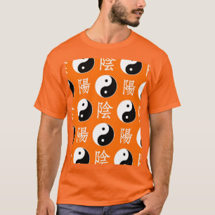T-shirt Motif Yin Yang Chinois Orange
