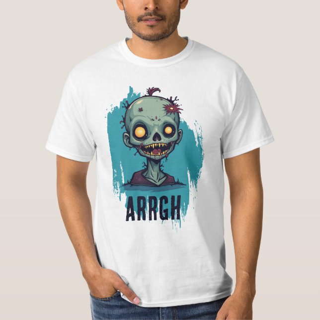T-shirt Motif zombie bleu (Devant)