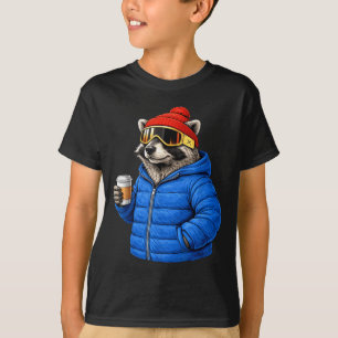 T-shirt Motifs animaux raton laveur après ski shirt ski