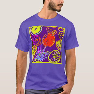 T-shirt Motifs de fruits tropicaux au néon