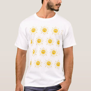 T-shirt Motifs de soleil : vintage et transparent.