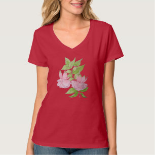 T-shirt motifs floraux de jolies fleurs roses